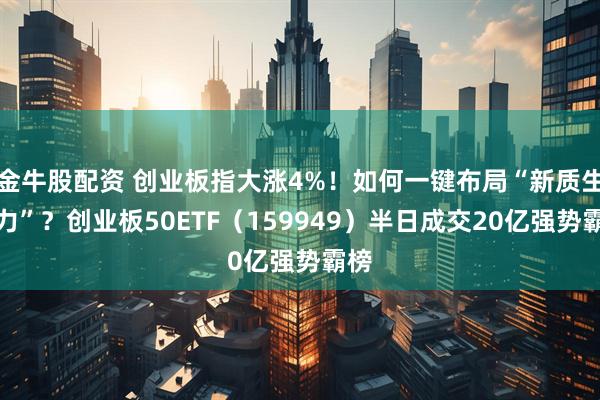 金牛股配资 创业板指大涨4%！如何一键布局“新质生产力”？创业板50ETF（159949）半日成交20亿强势霸榜